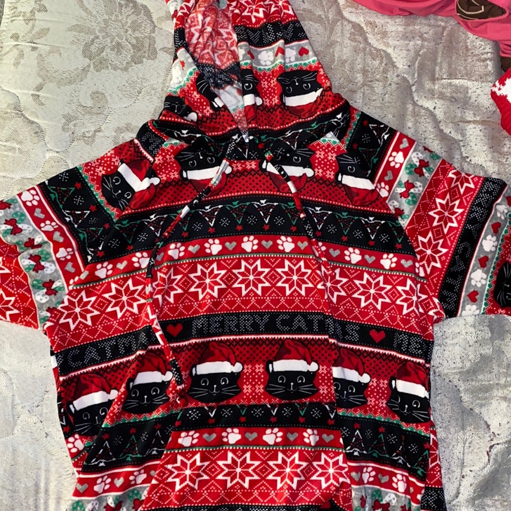 No Boundaries Cat Christmas hoodie.